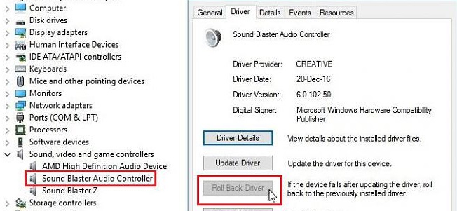 sound blaster software windows 10