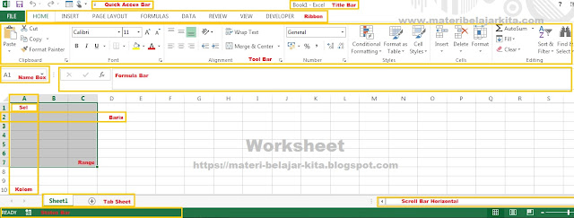 Gambar 4 - Cara Memasukkan dan Mengolah Data di Microsoft Excel - Materi Belajar Kita