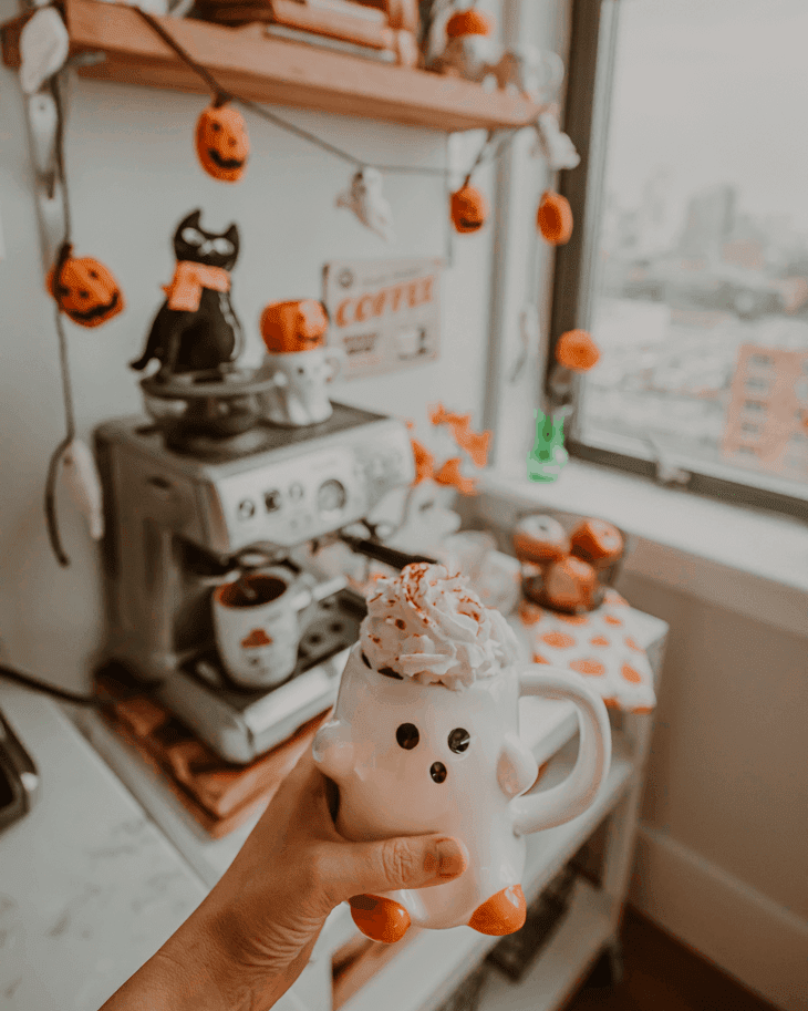 Target pumpkin mug — Target ghost mug — fall coffee mugs — target coffee mugs — Halloween coffee station — Fall coffee bar — fall coffee station — Halloween coffee bar — DIY fall coffee bar