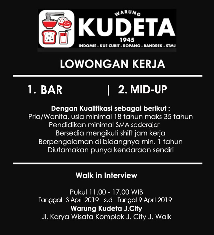 Lowongan Kerja Medan Terbaru Di Warung Kudeta Walk In Interview Medanloker Com Lowongan Kerja Medan