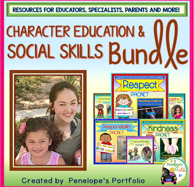 A character education - social skills teaching packet with printables, worksheets, and posters