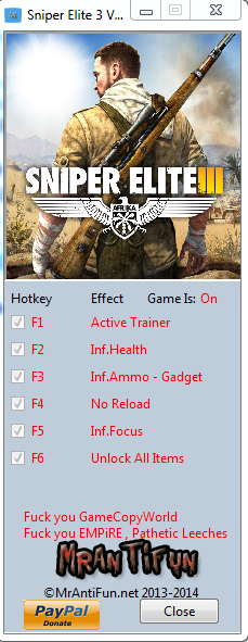 mr antifun sniper elite 4 trainer mr antifun sniper elite 4 trainer