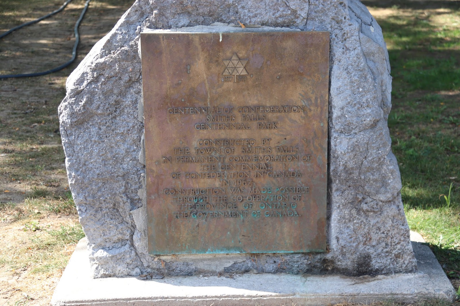 Memorials in Ottawa Centennial Park Plaque, Smiths Falls, Ontario