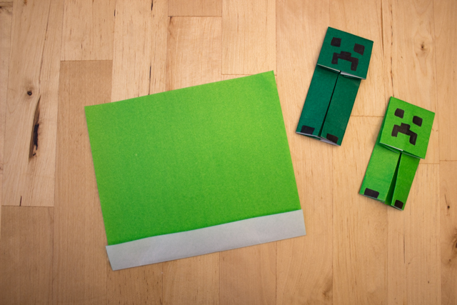 How to fold an easy origami minecraft creeper with kids