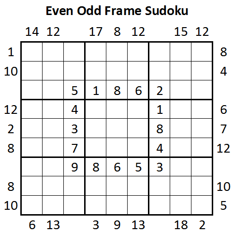 Even Odd Frame Sudoku (Daily Sudoku League #10)