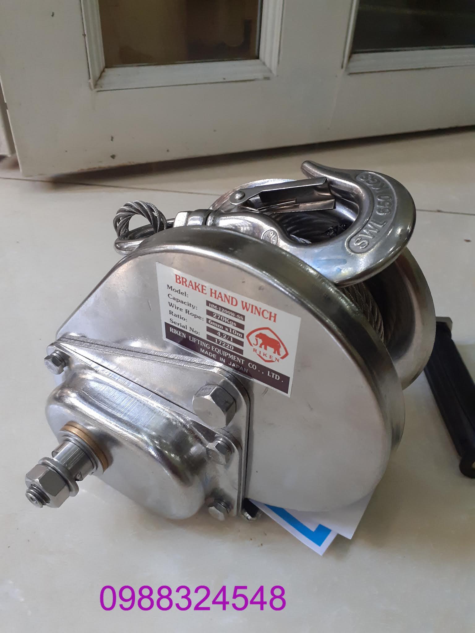 Tời quay tay Riken 1200lbs HM-1200W-SS