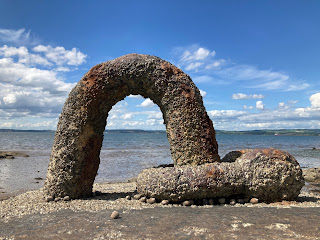 Detail of one of the concrete blocks on the beach at Cramond Island that were anchor points for an anti-submarine net.  Photo by Kevin Nosferatu for the Skulferatu Project