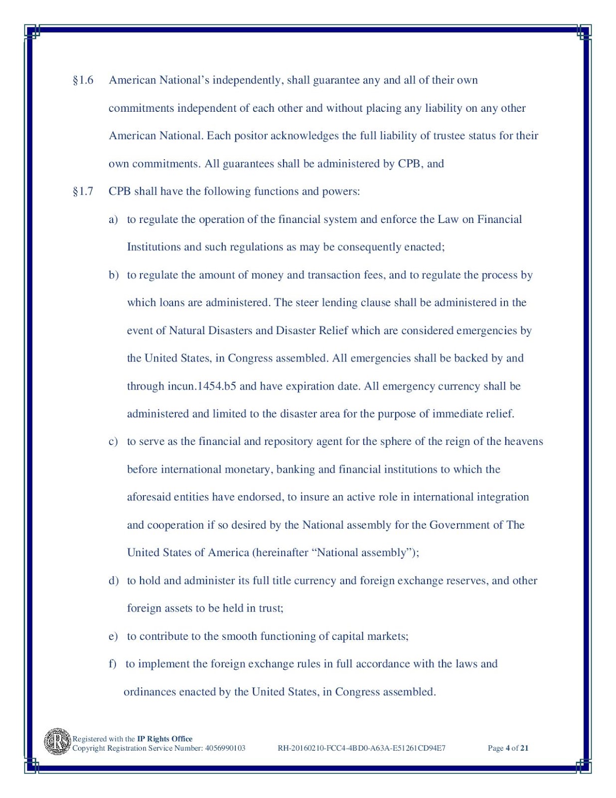 The United States, In Congress Assembled: PROCLAMATION OF DISSOLUTION OF THE BANK OF NORTH AMERICA. 20160210-GPOD3-CPB_CHARTER-page-004