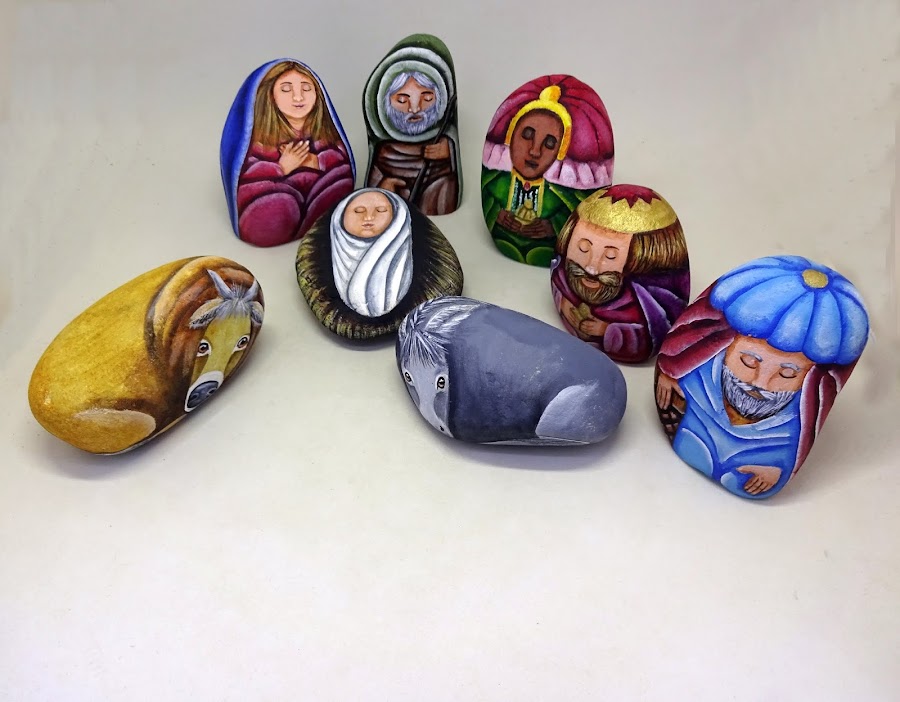 COMO PINTAR PIEDRAS CON BELÉN - MULA - PASO A PASO