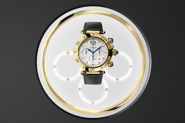 replica Cartier Pasha de Cartier 41mm Silvery-white Chronograph Watch