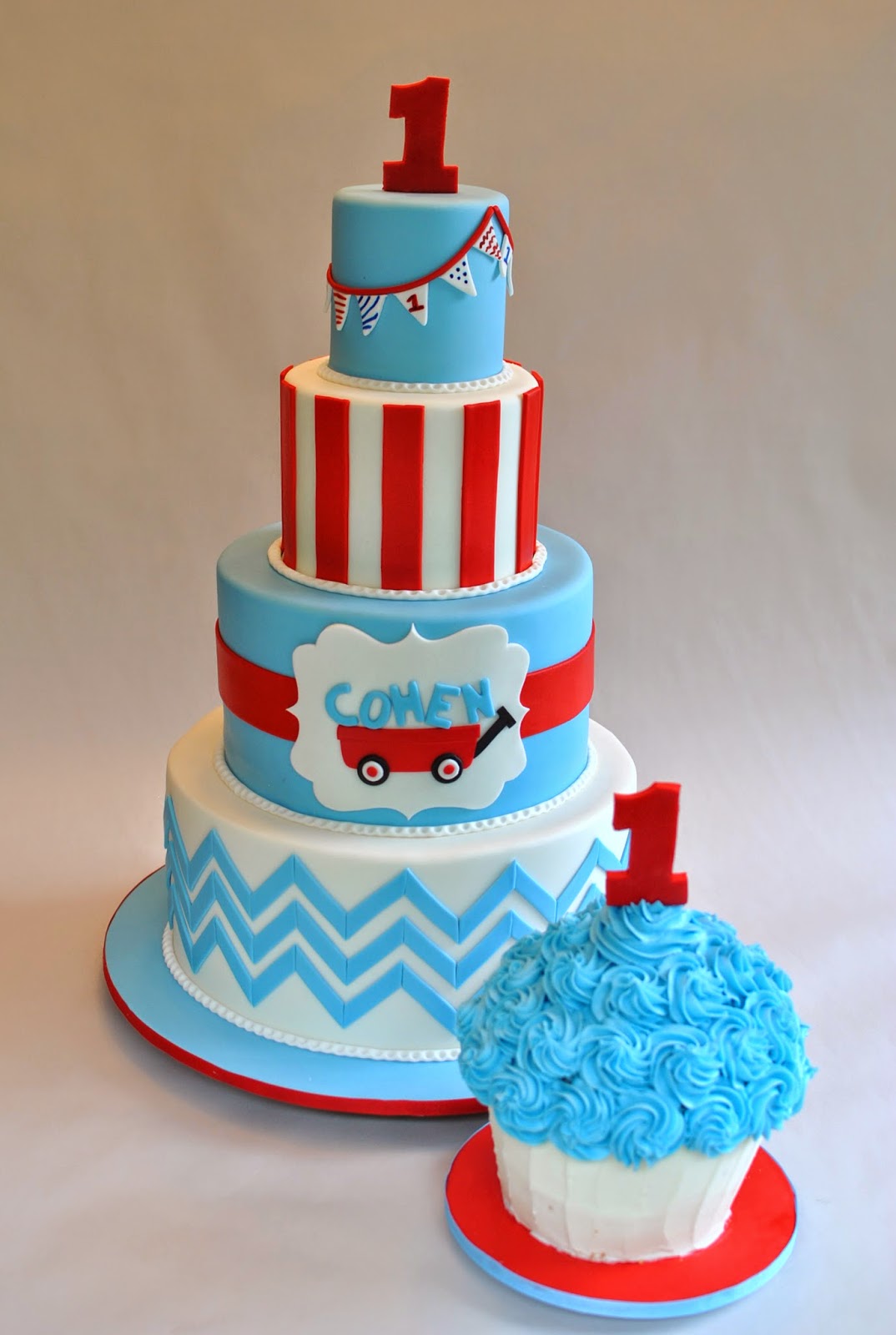 Hope's Sweet Cakes: Little Red Wagon First Birthday Cake