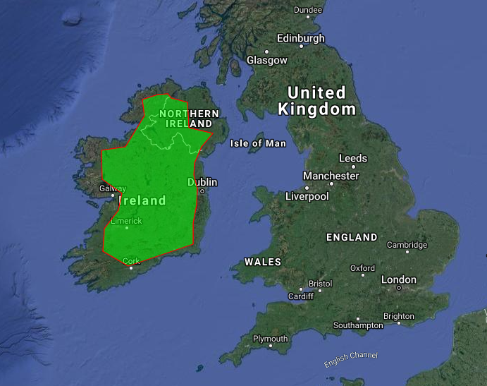 Area of land burnt in Australia compared to the size of Ireland