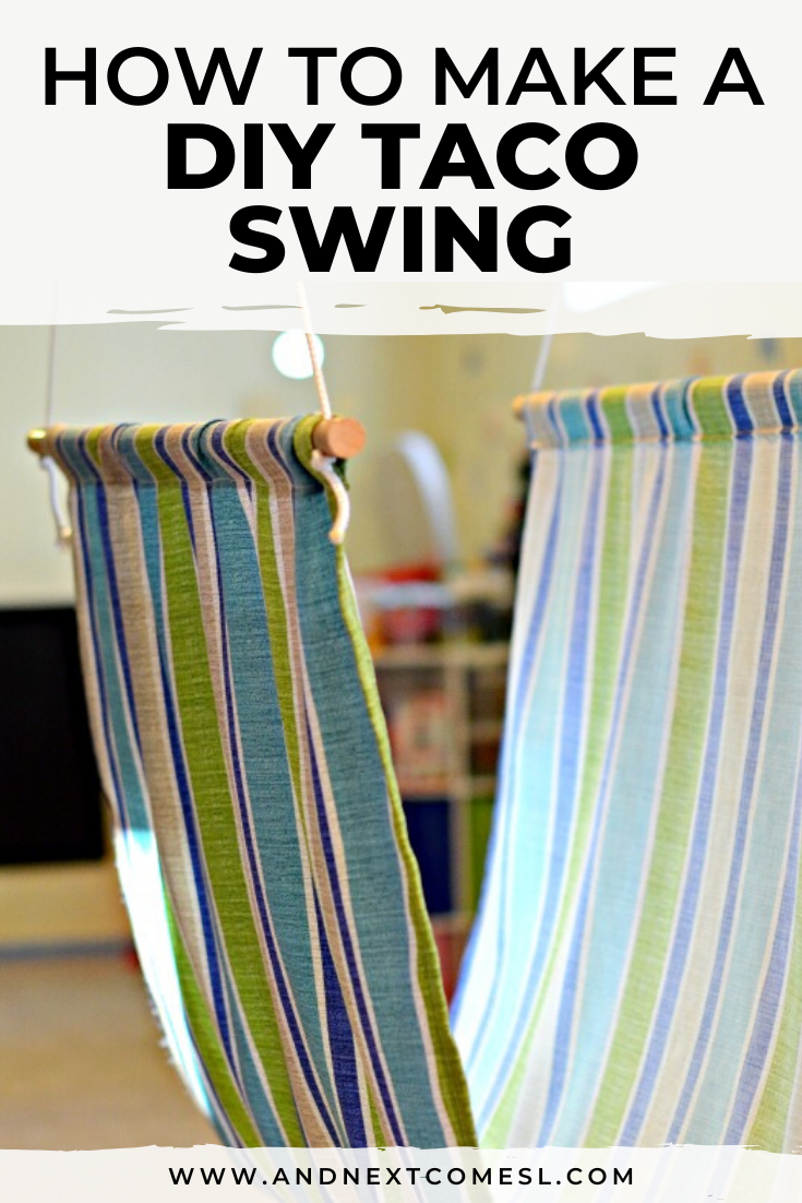 Homemade taco swing tutorial - how to make a sensory swing for kids from scratch!