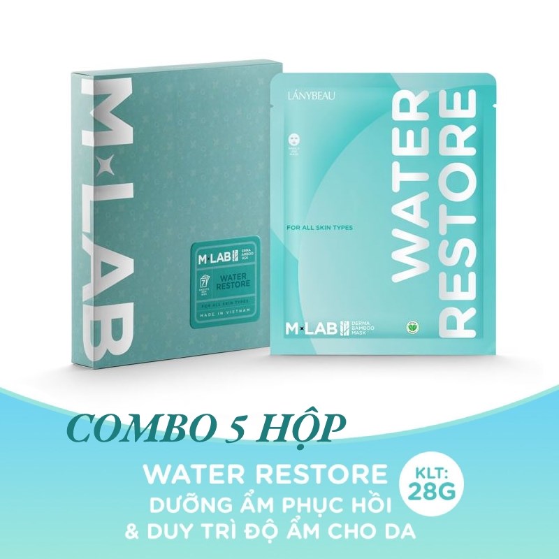 LÁNYBEAU 5 hộp Mặt nạ dưỡng da cấp ẩm sâu, dưỡng ẩm da Water Restore hộp 7 miếng (28g/miếng)