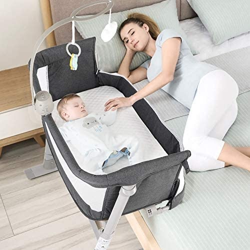 Baby Bedside Sleeper with 2 Replaceable Sheets, Bedside Cribs