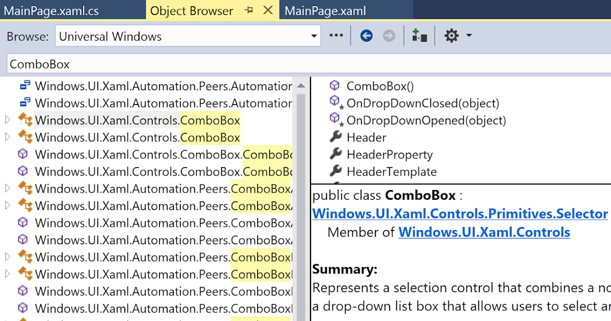 UWP XAML's ComboBox Control Part 1