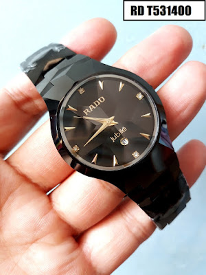đồng hồ nam dây đá ceramic đen bóng RD T531400