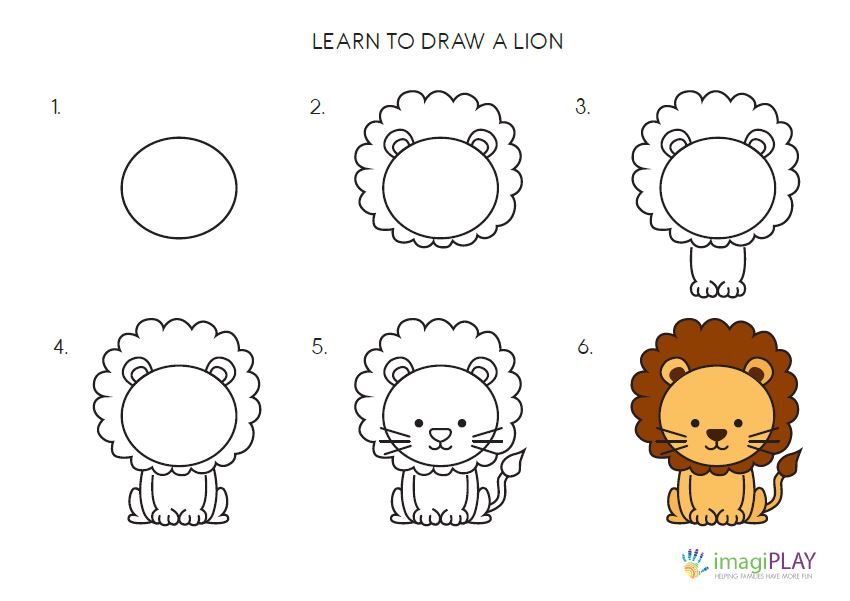 اسد للاطفال رسم تعلم رسم