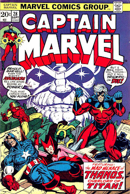 Captain Marvel #28 marvel 1970s bronze age comic book cover art by Jim Starlin