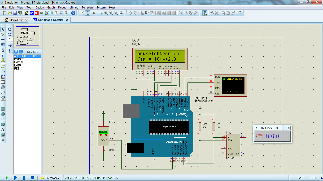 Gambar Jam Digital Ds1307 Lcd 16x2 Project Technology Sambungkan Board