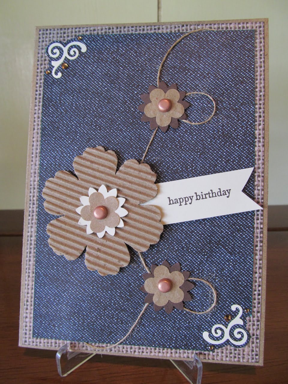 Savvy Handmade Cards: Denim Floral Birthday Card