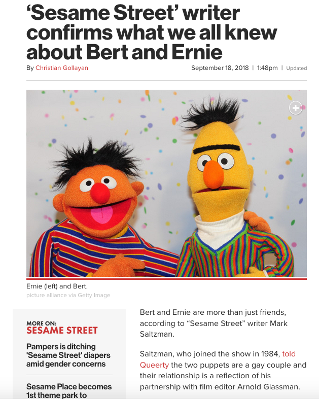 RONALD L. SMITH: Hooray Hooray, Bert and Ernie are GAY ...