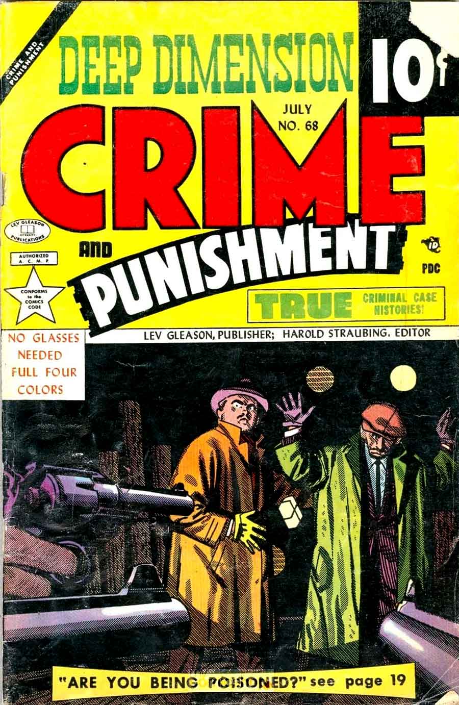 Alex Toth golden age 1950s crime comic book cover - Crime and Punishment #68