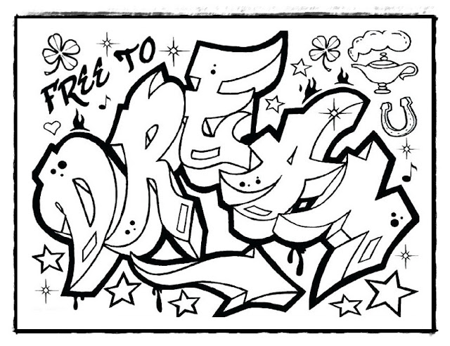 Die Besten und Kostenlos Graffiti Ausmalbilder zum Ausdrucken