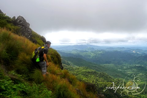 hover_share Yodi carefully hiking the steep trail of Mt. Pico de Loro