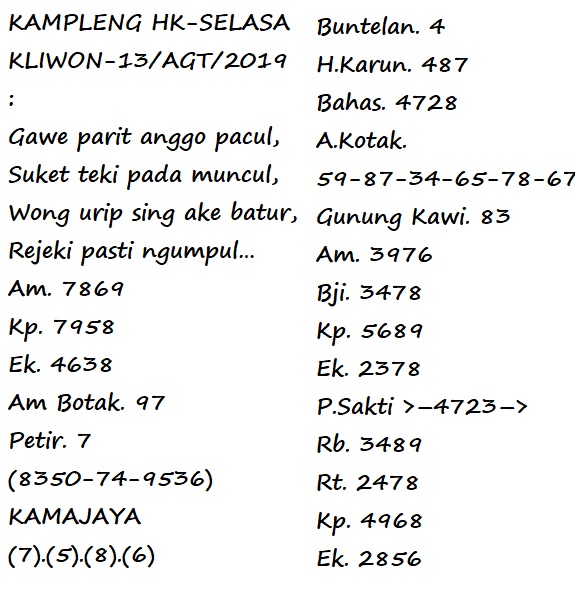 Kode Jbr Malam Hk Hari Ini