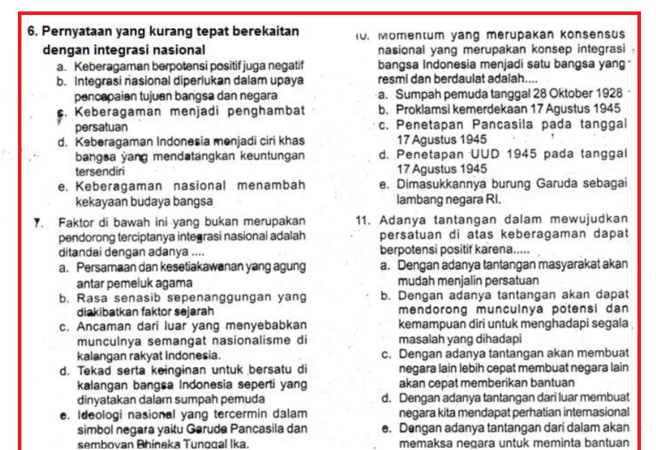 contoh soal pat pkn kelas 10 semester 2 Info Pendidikan