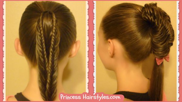 Back To School Hairstyles, Split Fishtail Braid Ponytails | Hairstyles For  Girls - Princess Hairstyles