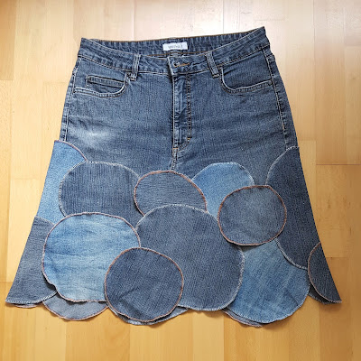 Knitting and so on: Patchwork Jeans Skirt