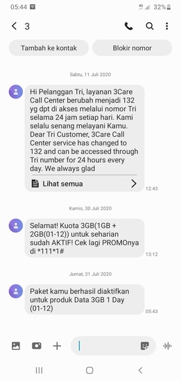 Paket Kuota Telah Aktif