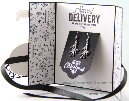 #cardmaking, #stampinup, #christmascard, earring holder card, gift card, Xmas, Christmas card, Santas Sleigh, #thecraftythinker, Stampin' Up Australia Demonstrator, Stephanie Fischer, Sydney NSW