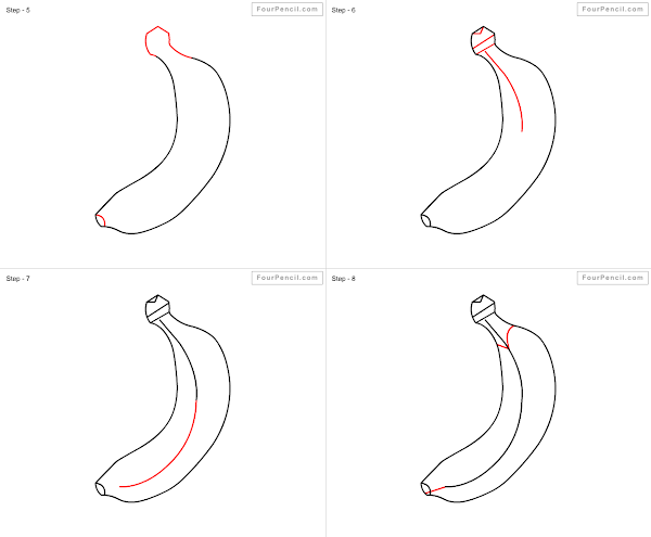 How to draw Banana easy steps - slide 4