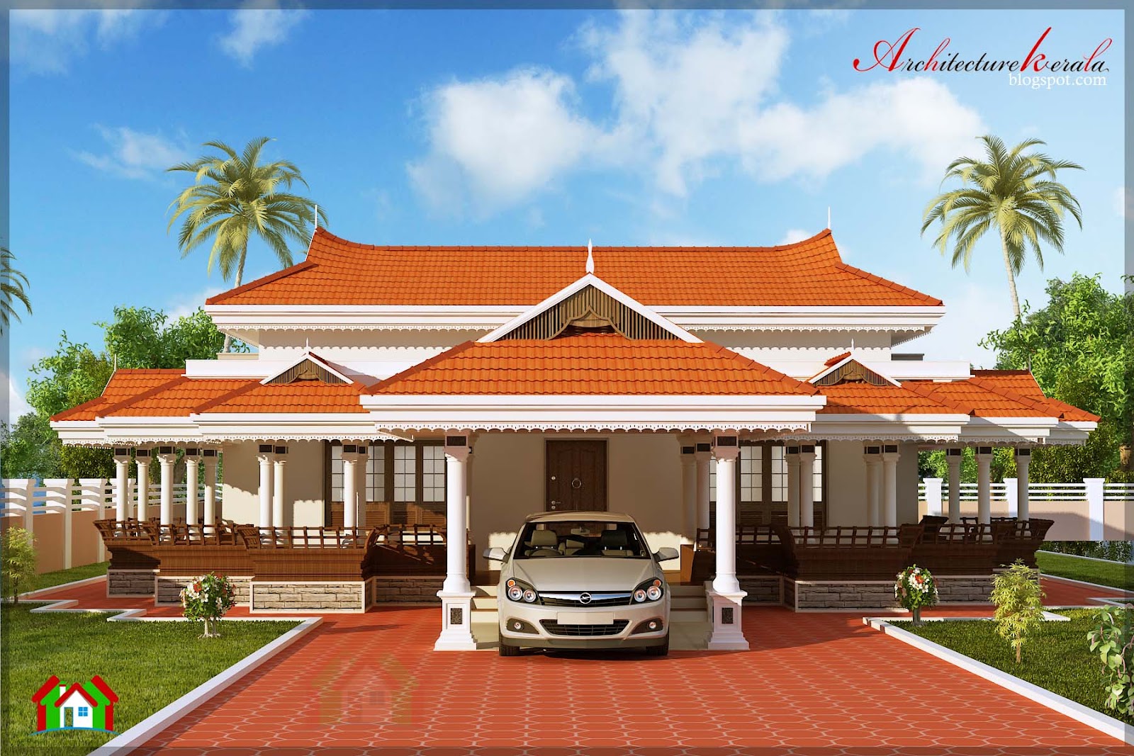 Architecture Kerala: 3 BHK IN SINGLE FLOOR HOUSE ELEVATION