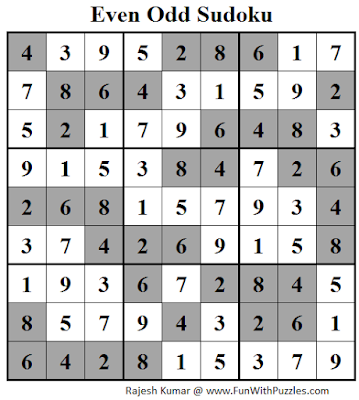 Answer of Even Odd Sudoku (Fun With Sudoku #110)