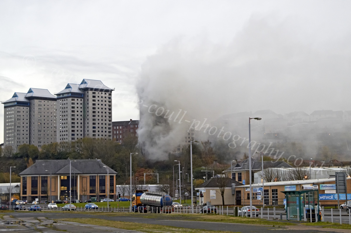 Dougie Coull Photography High Rise Fire Melrose Court in Greenock
