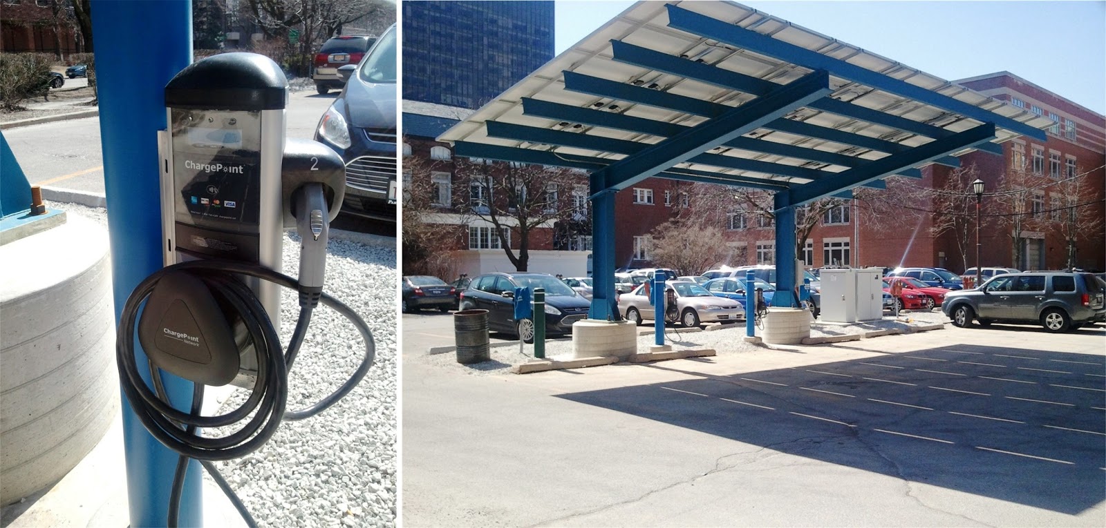 Chicago Photos Evanston new EV charging stations (with solar panels on