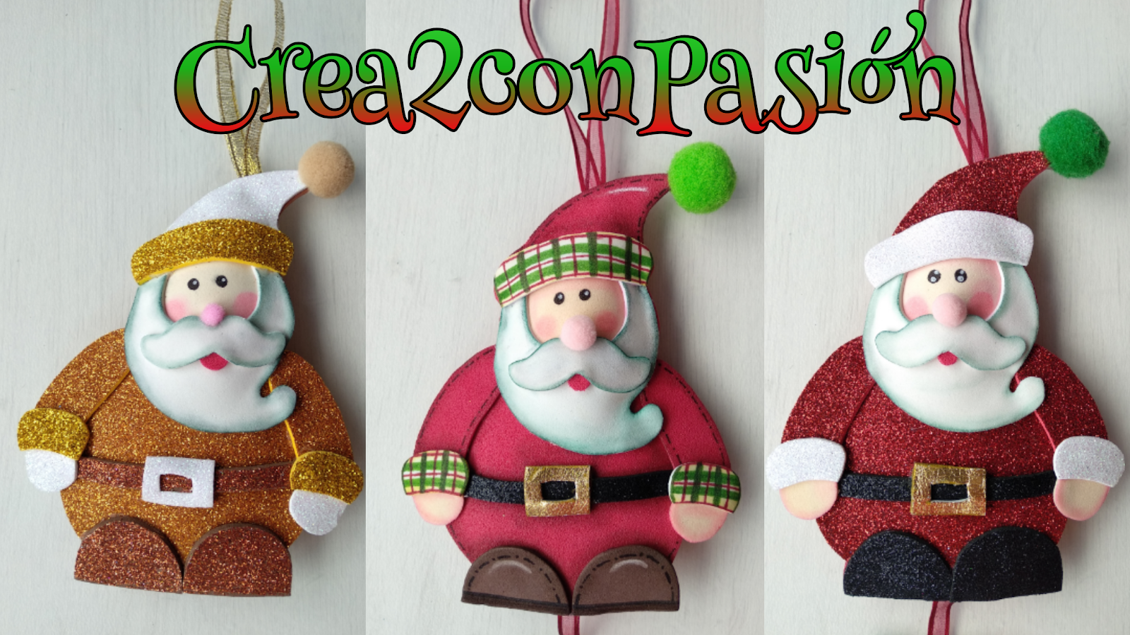 Crea2 Con Pasion Papa Noel De Goma Para Guirnalda Navidena