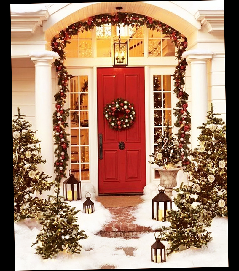 Christmas Front Door Porch Decorations  Ellecrafts