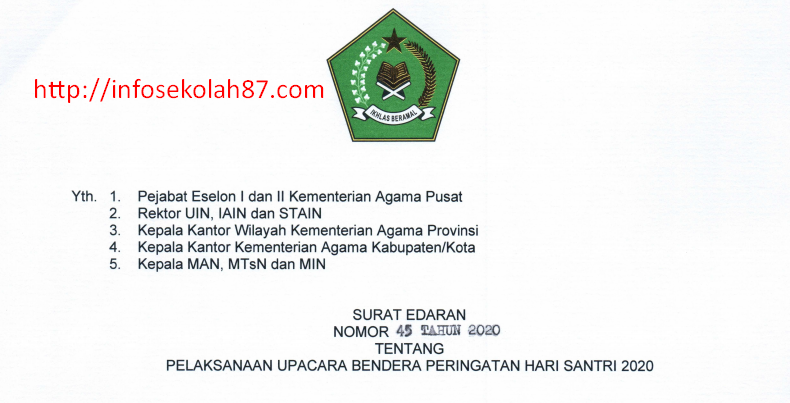Surat Edaran Pelaksanaan Upacara Bendera Peringatan Hari
