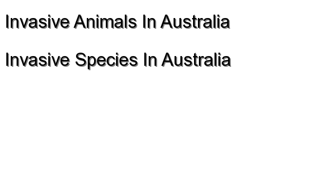 Invasive Species In Australia - Invasive Animals In Australia