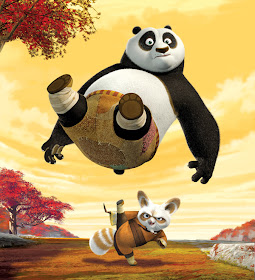 Po getting kicked in Kung Fu Panda 2008 animatedfilmreviews.filminspector.com