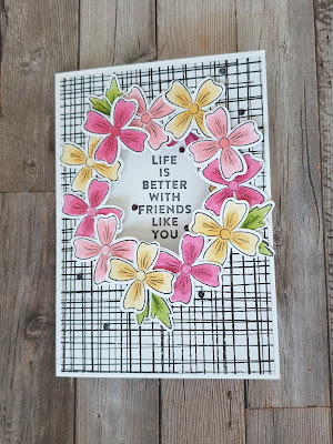 Flowers of Friendship Bundle Stampin up fun fold punch wreath