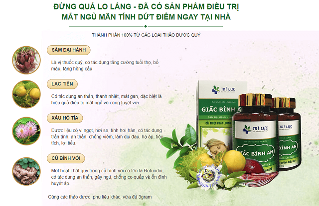 Thành phần chính hoàn toàn tự nhiên của Giấc Bình An Thành phần chính hoàn toàn tự nhiên của Giấc Bình An