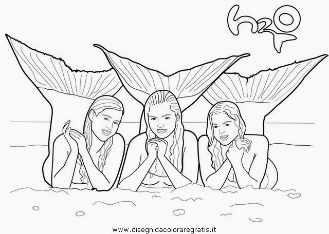 h20 mermaid coloring pages - photo #1