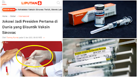 Ada yang Mencurigai Presiden Jokowi Bukan Disuntik Vaksin Sinovac
