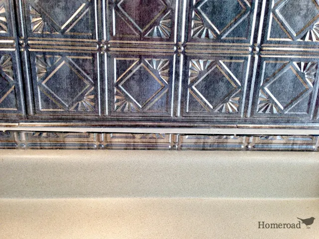 tin ceiling backsplash